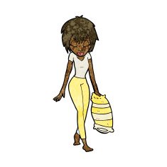 cartoon woman going to bed N6