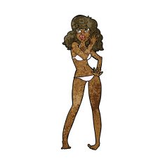 cartoon pretty woman in bikini N7