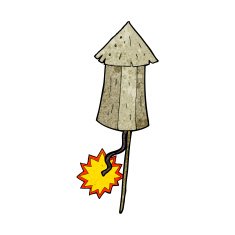 cartoon old wooden firework N7