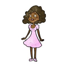 cartoon happy woman in dress N20