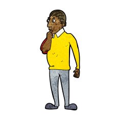 cartoon curious man N49