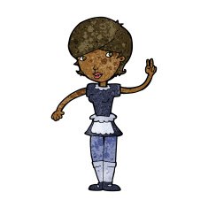 cartoon waitress taking order N14