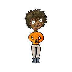cartoon crazy excited woman N13