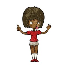 cartoon woman explaining her point N25