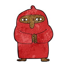 cartoon monk in robe N7