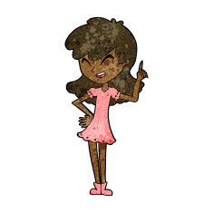 cartoon girl making point N7