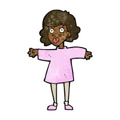 cartoon nervous woman N25