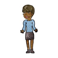 cartoon confused woman N87