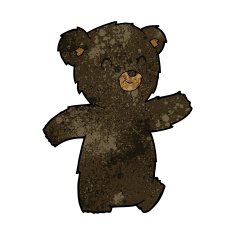 cute cartoon black bear N45