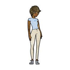 cartoon modern attractive woman N6