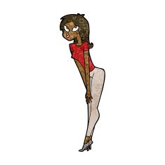 cartoon attractive girl N14
