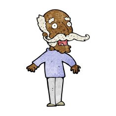cartoon old man gasping in surprise N7