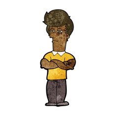 cartoon man with folded arms N21