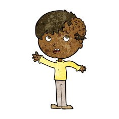cartoon boy with growth on head N27