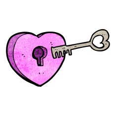 cartoon heart with keyhole N17