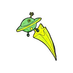 Cartoon Flying Saucer N6