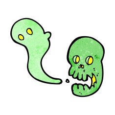 cartoon spooky skull N121