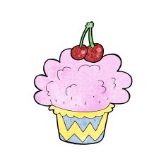 cartoon cupcake N110