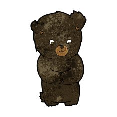 cute cartoon black bear N46