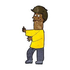 cartoon man gesturing N24