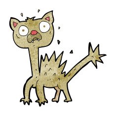cartoon scared cat N7