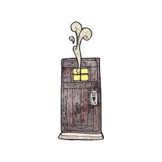 cartoon old wood door N7