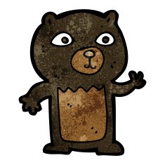 cartoon waving black bear cub N24