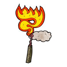 cartoon burning match N33
