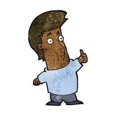 cartoon man giving thumbs up sign N16