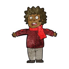 cartoon surprised man N107