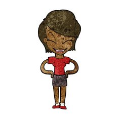 cartoon woman with hands on hips N148