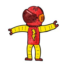 Cartoon Astronaut N102
