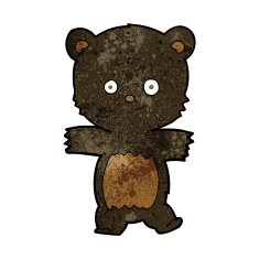cute cartoon black bear N49