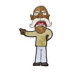 cartoon angry old man N110