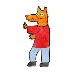cartoon funny fox man N3