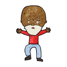 cartoon panicking old man N7