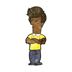 cartoon man with folded arms N22