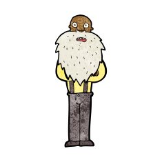 cartoon bearded old man N28