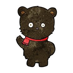 cute cartoon black bear N50