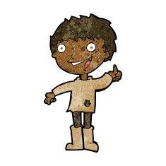 cartoon excited boy N106