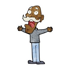 cartoon stressed old man N13