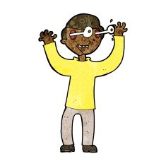 cartoon man with eyes popping out of head N7