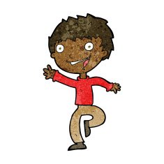 cartoon excited boy N109