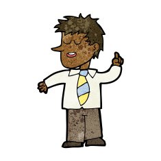 cartoon man with good idea N14