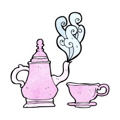 cartoon coffee pot and cup N9