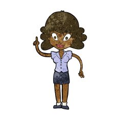 cartoon happy woman with idea N7