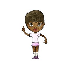 cartoon girl with idea N12