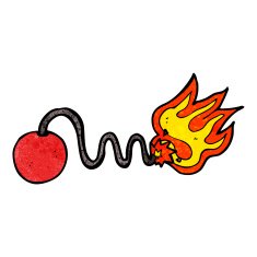 cartoon bomb with burning fuse N3