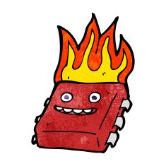 cartoon red hot computer chip N3