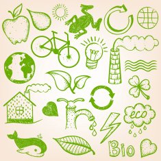 Hand-drawn ecology set